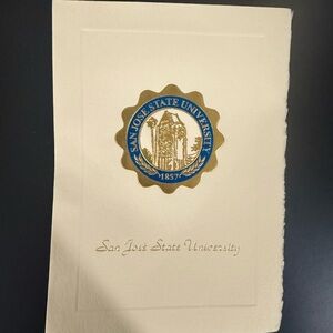 San José State University Gold and Blue Seal Graduation Announcement Card - 10